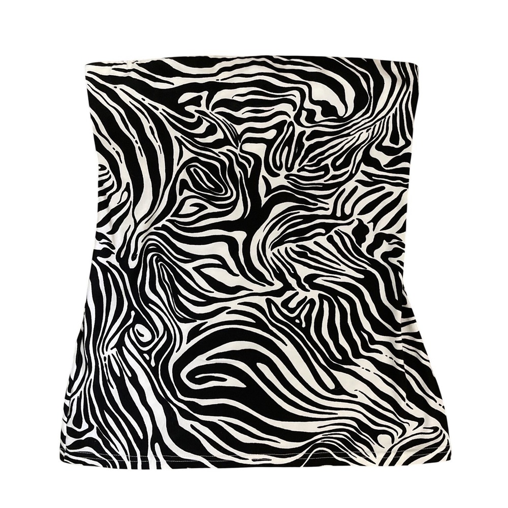 Y2K tube top Zebra Print Black White Med 90s Bella Swan No Boundaries Bratz